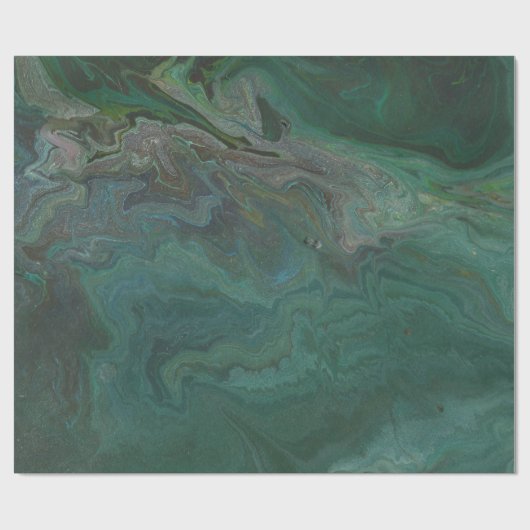 Jade 1 Abstraktes Grüne Marmorwackelpapier Geschenkpapier (Flach)