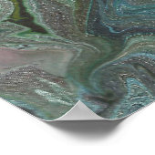 Jade 2 Deep Green Abstrakt Poster (Ecke)