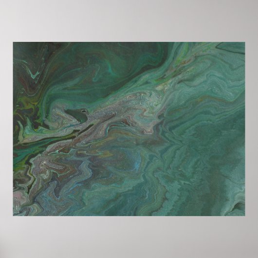 Jade 2 Deep Green Abstrakt Poster (Vorne)