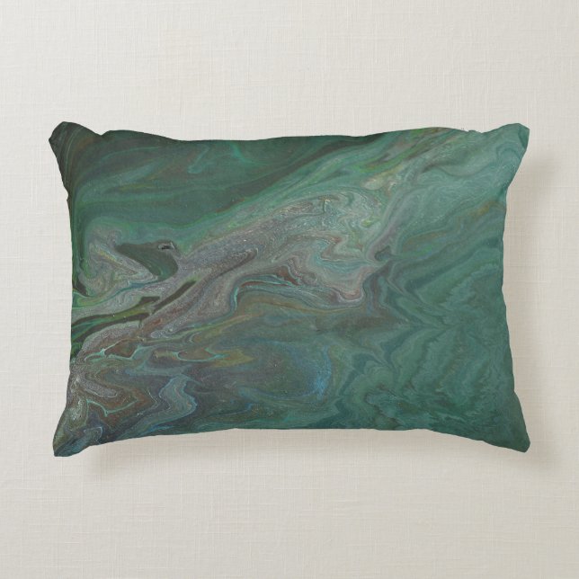 Jade 2 Deep Grün Abstrakt Dekokissen (Vorderseite)
