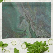 Jade 2 Deep Grün Abstrakt Geschirrtuch (Gefaltet)