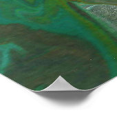 Jade 3 Fluid Deep Green Abstrakt Poster Print (Ecke)