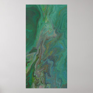 Jade 3 Fluid Deep Green Abstrakt Poster Print