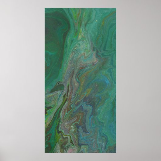 Jade 3 Fluid Deep Green Abstrakt Poster Print (Vorne)