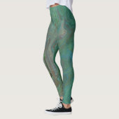 Jade 3 Fluid Deep Green Abstrakte Leggings (Links)