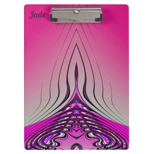 JADE ~ 3D! ~ Rosa Lila und schwarz Klemmbrett (Vorderseite)