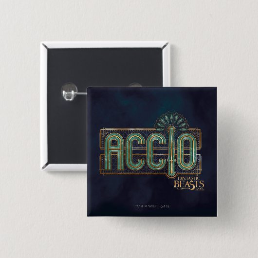 Jade Art Deco ACCIO™ Spell Graphic Button (Vorne & Hinten)