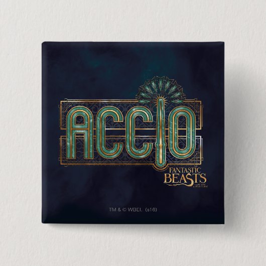 Jade Art Deco ACCIO™ Spell Graphic Button (Vorderseite)
