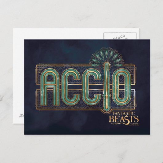 Jade Art Deco ACCIO™ Spell Graphic Postkarte (Vorne/Hinten)