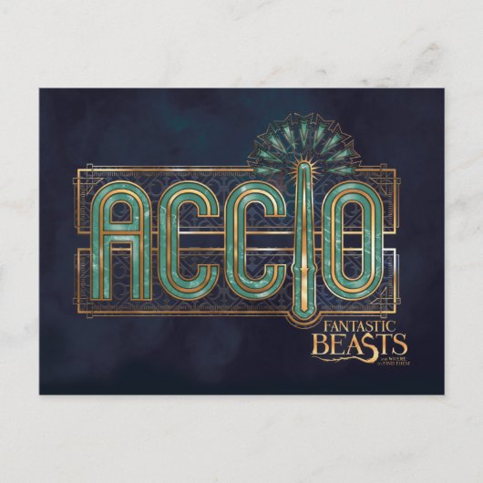 Jade Art Deco ACCIO™ Spell Graphic Postkarte (Vorderseite)