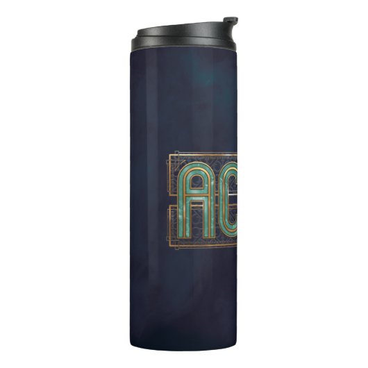 Jade Art Deco ACCIO™ Spell Graphic Thermosbecher (Nach links gedreht)