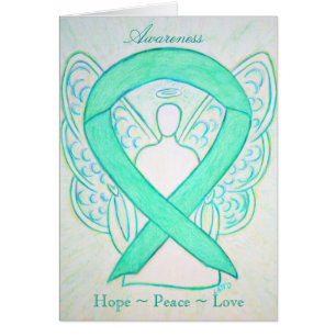 Jade Awareness Ribbon Angel Grußkarte