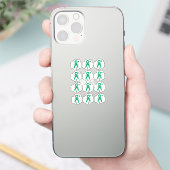 Jade Awareness Ribbon mit Butterfly Aufkleber (Telefon)