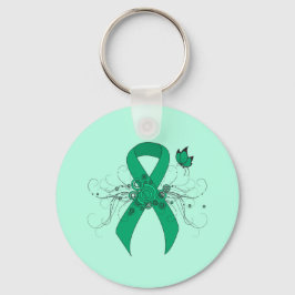 Jade Awareness Ribbon mit Butterfly Schlüsselanhänger
