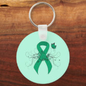 Jade Awareness Ribbon mit Butterfly Schlüsselanhänger (Vorderseite)