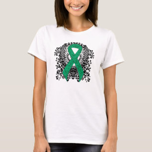 Jade Awareness Ribbon mit Flügen T-Shirt