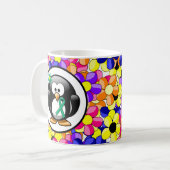 Jade Awareness Ribbon Penguin Kaffeetasse (Vorderseite Links)