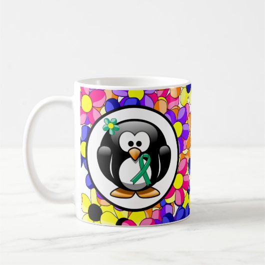 Jade Awareness Ribbon Penguin Kaffeetasse (Links)