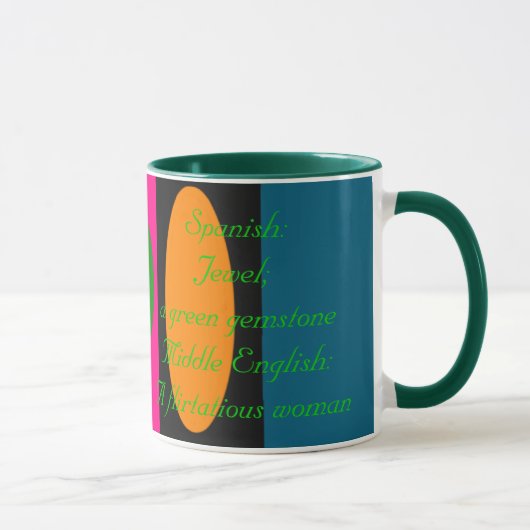 Jade-Bedeutungs-und Namen-Ursprungs-Tasse Tasse (Rechts)