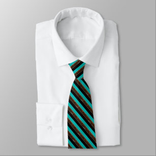 Jade, Black und Diagonal Strip Leopard Print Krawatte