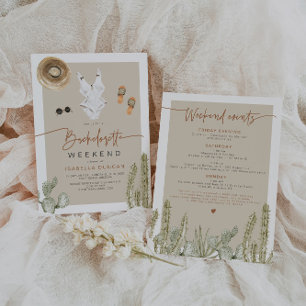 JADE Bohemisch Wüste Cactus Bachelorette Itinerary Einladung