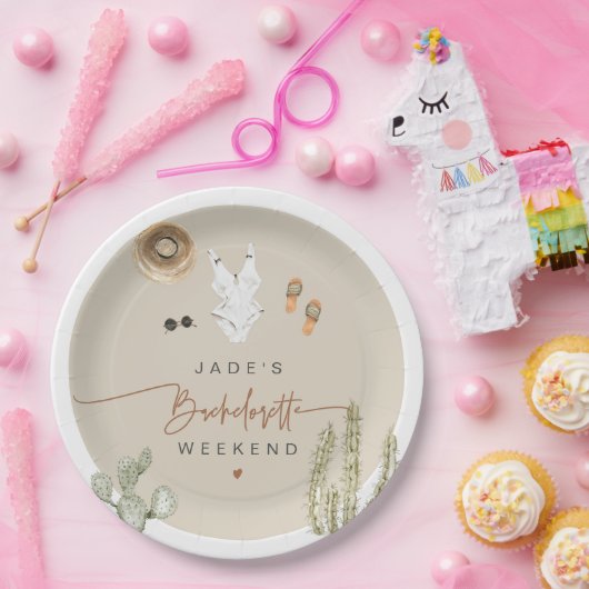 JADE Boho Wüste Cactus Scottsdale Vor dem Schleier Pappteller (Party)