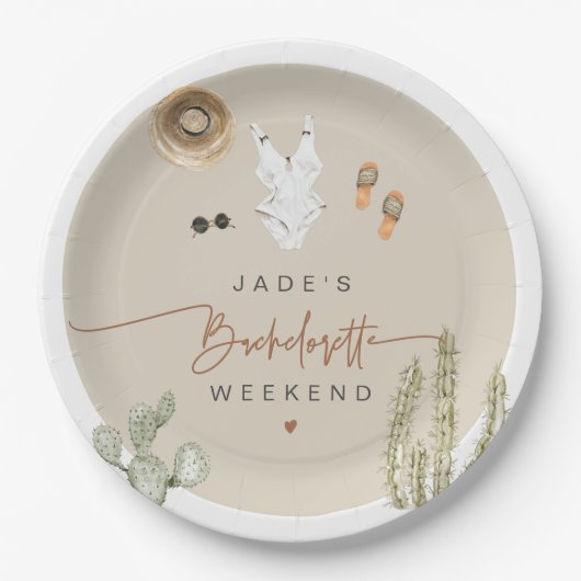 JADE Boho Wüste Cactus Scottsdale Vor dem Schleier Pappteller (Vorderseite)