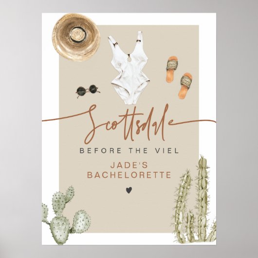 JADE Boho Wüste Cactus Scottsdale Vor dem Schleier Poster (Vorne)