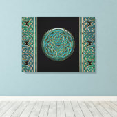 Jade Celtic Chains and Knot Canvas Print Leinwanddruck (Insitu (Holzboden))