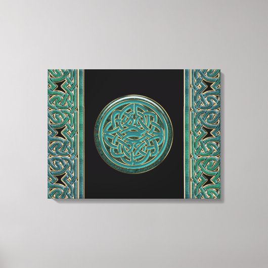 Jade Celtic Chains and Knot Canvas Print Leinwanddruck (Vorderseite)