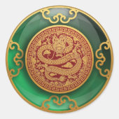 Jade Chinese New Year of the Dragon Runder Aufkleber (Vorderseite)