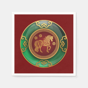 Jade Chinese New Year of the Horse Serviette
