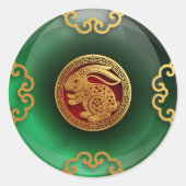 Jade Chinesisches Neujahr des Kaninchens Runder Aufkleber (Vorderseite)