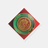 Jade Chinesisches Neujahr des Tigers Serviette (Ecke)