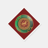 Jade Chinesisches Neujahr des Ziege Serviette (Ecke)