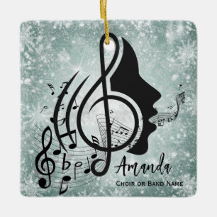 Jade Choir Director Gifts Musical Notes Christmas Keramikornament