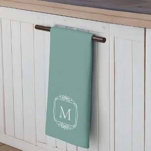 Jade Classic Frame Monogram Geschirrtuch
