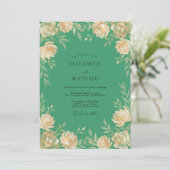 Jade-Creme bemalte Hochzeit Einladung (Stehend Vorderseite)