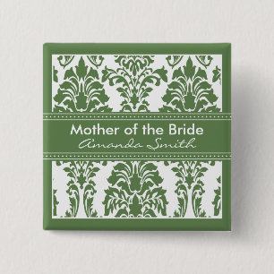 Jade-Damast-Brautparty - Mutter der Braut Button