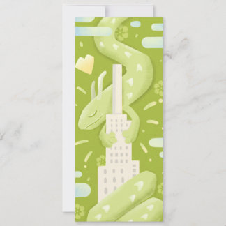 Jade-Drache in der Stadt - Funky süßer Stil Einladung