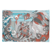 Jade Dragon and Gold Phoenix playing with a pearl Kissenbezug (Rückseite)