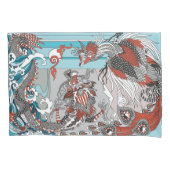 Jade Dragon and Gold Phoenix playing with a pearl Kissenbezug (Vorderseite)