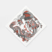 Jade Dragon and Gold Phoenix playing with a pearl Serviette (Ecke)