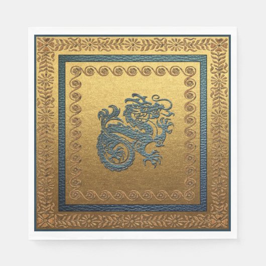 Jade Dragon Luncheon Paper Napkins Serviette (Vorderseite)