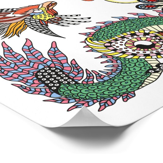 Jade Dragon und Gold Phoenix spielen mit einer Per Poster (Ecke)