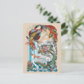 Jade Dragon und Gold Phoenix spielen mit einer Per Postkarte (Stehend Vorderseite)