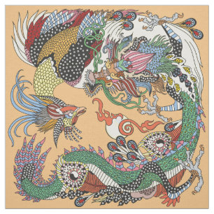 Jade Dragon und Gold Phoenix spielen mit einer Per Stoff