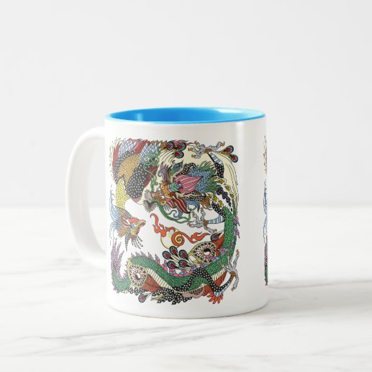 Jade Dragon und Gold Phoenix spielen mit einer Per Zweifarbige Tasse (Vorderseite Links)