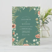 Jade-Farn-Hochzeit Einladung (Stehend Vorderseite)