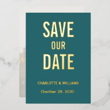Jade Foto Overlay Save the Date Gold